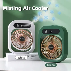 Air Conditioning Fan Desk Misting Fan Air Cooler Cooling USB Rechargeable Humidifier Portable Spray Fan With 3 Wind Speeds