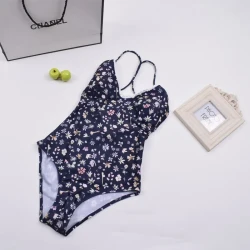 Lace Trim Floral One-Piece Swimsuit