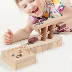 Track Race Marble Building Blocks Children's Solid Wood Early Childhood Education Assembling Toys