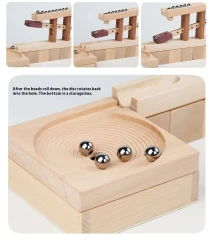 Track Race Marble Building Blocks Children's Solid Wood Early Childhood Education Assembling Toys