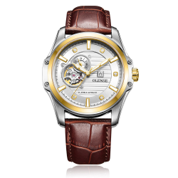 Men's Mechanical Watch High Grade Stainless Steel Leather Strap