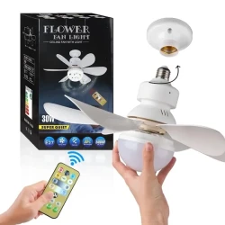 Bright Cool Ceiling Socket Fan & Light with Remote