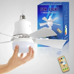 Bright Cool Ceiling Socket Fan & Light with Remote