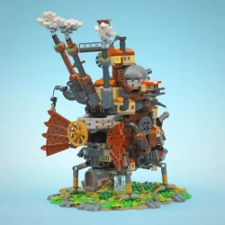 Mobile Moving Castle Splicing Toy Model Building Blocks