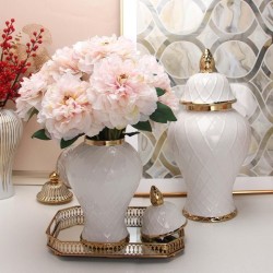 Light Luxury Ceramic Gold Vase Ornaments