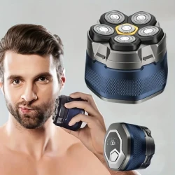 USB Rechargeable Men's Electric Shaver with Floating Blade Head - Wet/Dry, 6-Speed, High Power, Long Battery Life