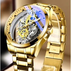 Men's Skeleton Automatic Quartz Watch