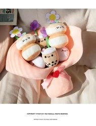 Creative Milk Tea Bouquet Pillow Plush Toy