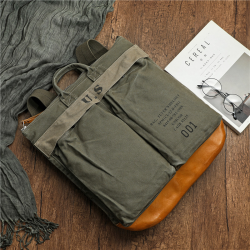 American Retro Motorcycle Bag Backpack Washed Distressed Canvas Bag Men's Outdoor Mountaineering Camping