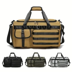 Multi-functional Nylon Gym Bag, Sports Style, Travel Handbag With Multiple Pockets, Outdoor Use Duffle Bag