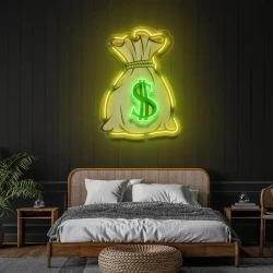 Wall Decor For Money Bag Neon Sign Light