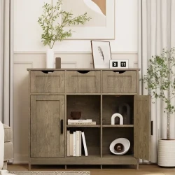 Storage Cabinets,Wooden Floor Cabinet,with Drawers And Shelves Storage Cabinets,Accent Cabinet For Living Room,Bedroom,Bathroom Furniture Home Decor