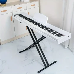 1pc Adjustable Dual-Tube Electronic Keyboard Stand, X-Frame Universal Keyboard Rack, Sturdy Gravity Bearing, No Assembly Required, Suitable for Electric Pianos & Keyboards - Uncharged, Ideal for Age 14+