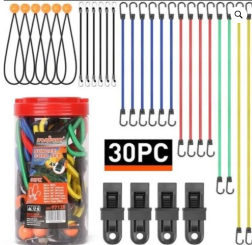 Bungee Cord with Hooks 30PCS Set