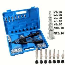 Nutsert Tool Heavy Duty Nutsert Gun M3-12 Nut Rivet Riveter Nutsert Kit Rivnut