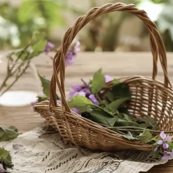 Handcrafted Rattan Woven Basket for Flowers & Gifts