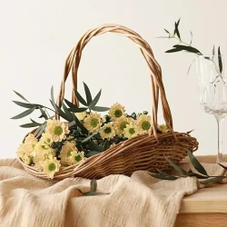 Handcrafted Rattan Woven Basket for Flowers & Gifts