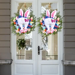 Easter Ornament Rabbit Wreath For Home Decoration