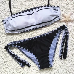 Women's Strapless Bikini Set - Tie Side Swimwear Beach Bathing Suit