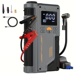 8000mAh Rechargeable Lithium Battery Portable Air Compressor Tank Style with Digital Pressure Gauge