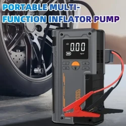 8000mAh Rechargeable Lithium Battery Portable Air Compressor Tank Style with Digital Pressure Gauge