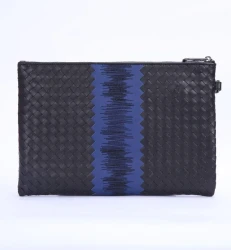 Men's Versatile Waxing Calf Skin Handmade Woven Men's Bag Trendy Fashion Clutch