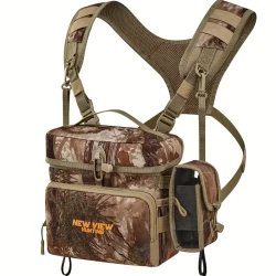 Camo Hunting Chest Pack with Binocular Harness, Rangefinder Pocket & Patented Camouflage Pattern