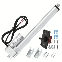 DAIERTEK 30.48cm Stroke Electric Linear Actuator - 299.37KG Thrust, Quiet Operation, Durable Aluminum Alloy for Home Automation & Industrial Use