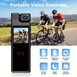 L9 1080P Compact Wearable Camera - Portable Pocket Recorder with 180° Rotatable Lens