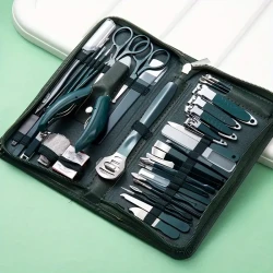 40-Piece Professional Nail Care Kit, Imported Original Set, Home Use, Full Set of Nail Trimming Tools, Manicure Tools, Pedicure Tools, Nail Clippers, Cuticle Nippers, Cuticle Pusher, Nail File, Nail Buffer, Nail Cleaner, No Fragrance