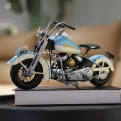 Handcrafted Iron Motorcycle Model - Vintage-Inspired Desk Decor for Living Room & Office