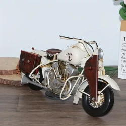 Vintage American Navy Motorcycle Model - 33.78cm