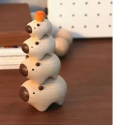 Capybara Jenga Wood Carving Desktop Decoration