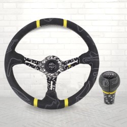 Matte Leather Graffiti 14-inch Modified Steering Wheel