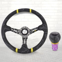 Matte Leather Graffiti 14-inch Modified Steering Wheel