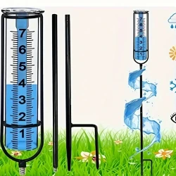 Floating Rain Gauge For Garden - Easy-To-Read, No Battery Needed, Outdoor Water Measurement Tool