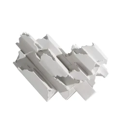 Simple Ceramic White Square Tube Nest-shaped Ornaments