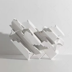 Simple Ceramic White Square Tube Nest-shaped Ornaments