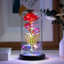 Enchanting LED Rose in Glass Dome - Perfect Gift for Mother's Day, Weddings, Valentine's & More