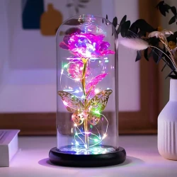 Enchanting LED Rose in Glass Dome - Perfect Gift for Mother's Day, Weddings, Valentine's & More