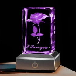 1pc Exquisite 3D Rose Crystal LED Color Lamp