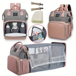 Multifunctional Diaper Backpack with Changing Station