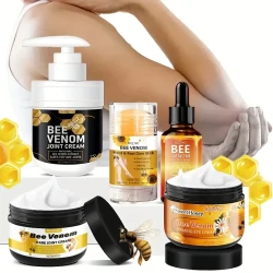 5pcs ROZINO Bee Venom Joint Care Set, Hypoallergenic Moisturizing Formula with Aloe Vera, Salicylic Acid, Unisex-Adult, Fresh Scent, All Skin Types, Multi-Purpose for Skin & Joints Hydration