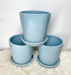 Ceramic Baby Blue Planter