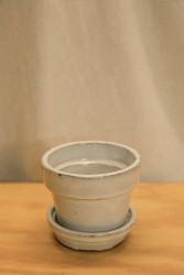 White ceramic planter