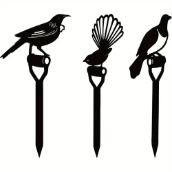 Bird Family Garden Stakes - Durable Metal Silhouette Decor For Patio, Lawn & Garden - Perfect For Bird Lovers & Outdoor Enthusiasts Bird Decor Birdhouses For Outside