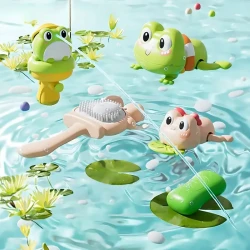 Bath Toy Set Featuring a Frog Design