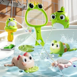 Bath Toy Set Featuring a Frog Design