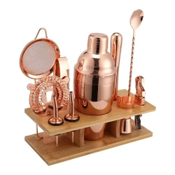 11pcs Rose Golden Cocktail Shaker Set