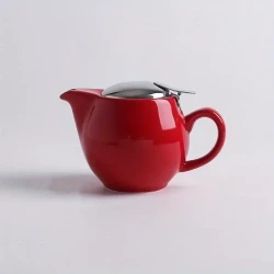 6 Colors 350ml Ceramic Teapot with Stainless Steel Lid & Extra-Fine Infuser